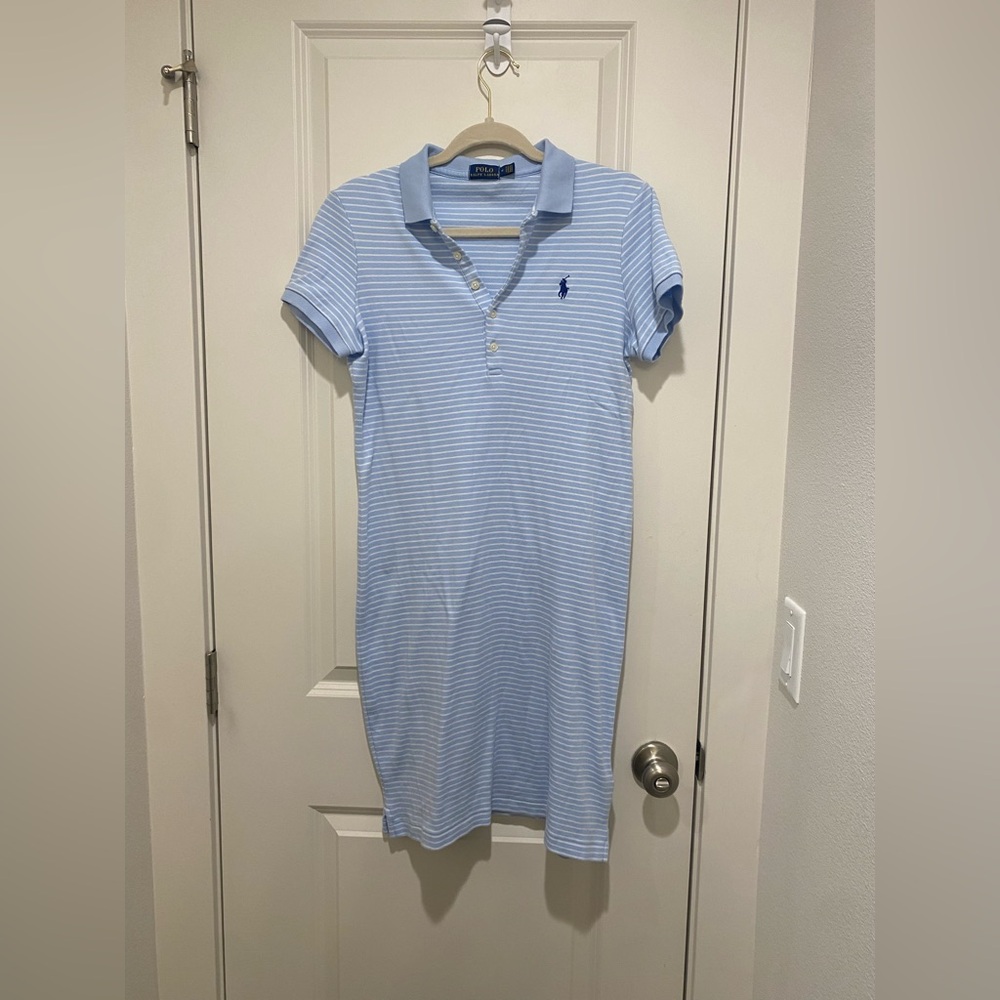 Ralph Lauren Light Blue Striped Polo Dress